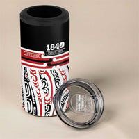 Personalised Toitu Te Tiriti Aotearoa 1840 4 in 1 Can Cooler Tumbler Red Kowhaiwhai Puhoro - Polynesian Pride