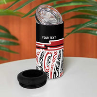 Personalised Toitu Te Tiriti Aotearoa 1840 4 in 1 Can Cooler Tumbler Red Kowhaiwhai Puhoro - Polynesian Pride