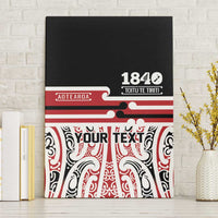 Personalised Toitu Te Tiriti Aotearoa 1840 Canvas Wall Art Red Kowhaiwhai Puhoro - Polynesian Pride