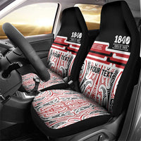 Personalised Toitu Te Tiriti Aotearoa 1840 Car Seat Cover Red Kowhaiwhai Puhoro - Polynesian Pride