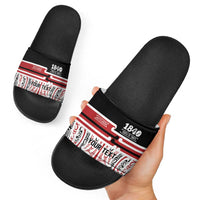 Personalised Toitu Te Tiriti Aotearoa 1840 Slide Sandals Red Kowhaiwhai Puhoro - Polynesian Pride