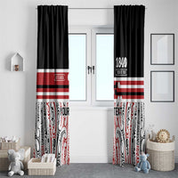 Personalised Toitu Te Tiriti Aotearoa 1840 Window Curtain Red Kowhaiwhai Puhoro - Polynesian Pride