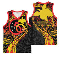 Papua New Guinea Tribal Tattoo Basketball Jersey 50th Independence Anniversary - Polynesian Pride