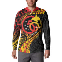 Papua New Guinea Tribal Tattoo Button Sweatshirt 50th Independence Anniversary