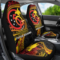 Papua New Guinea Tribal Tattoo Car Seat Cover 50th Independence Anniversary