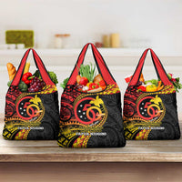 Papua New Guinea Tribal Tattoo Grocery Bag 50th Independence Anniversary