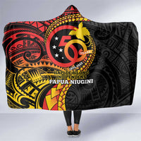 Papua New Guinea Tribal Tattoo Hooded Blanket 50th Independence Anniversary