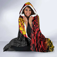 Papua New Guinea Tribal Tattoo Hooded Blanket 50th Independence Anniversary