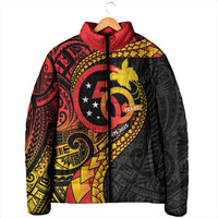 Papua New Guinea Tribal Tattoo Padded Jacket 50th Independence Anniversary - Polynesian Pride