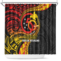 Papua New Guinea Tribal Tattoo Shower Curtain 50th Independence Anniversary