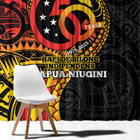 Papua New Guinea Tribal Tattoo Window Curtain 50th Independence Anniversary
