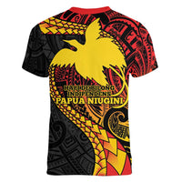 Papua New Guinea Tribal Tattoo Women V-Neck T-Shirt 50th Independence Anniversary