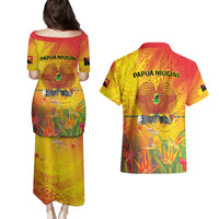 Papua New Guinea Unity in Diversity Couples Matching Puletasi and Hawaiian Shirt 50th Indipendens Papua Niugini