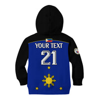 (Custom Text And Number) Philippines Concept Home Football Kid Hoodie Pilipinas Flag Black Style 2023 LT9 - Polynesian Pride