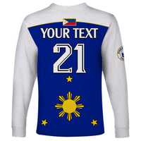 (Custom Text And Number) Philippines Concept Home Football Long Sleeve Shirt Pilipinas Flag White Style 2023 LT9 - Polynesian Pride