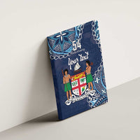 Personalised Fiji 54th Anniversary Canvas Wall Art Siga Ni Bula Galala Marautaki O Viti LT9