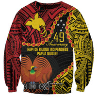 Personalised Papua New Guinea 49th Anniversary Sweatshirt Hapi De bilong Indipendens Papua Niugini