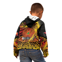Personalised Papua New Guinea 49th Anniversary Kid Hoodie Bird of Paradise Unity In Diversity