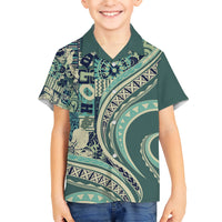 Hawaiian Hibiscus Tribal Vintage Motif Kid Hawaiian Shirt Ver 1