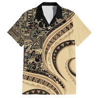 Hawaiian Hibiscus Tribal Vintage Motif Hawaiian Shirt Ver 2 LT9 Beige - Polynesian Pride