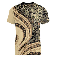 Hawaiian Hibiscus Tribal Vintage Motif Women V-Neck T-Shirt Ver 2