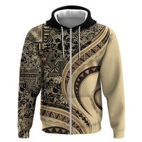 Hawaiian Hibiscus Tribal Vintage Motif Zip Hoodie Ver 2