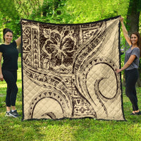 Hawaiian Hibiscus Tribal Vintage Motif Quilt Ver 3