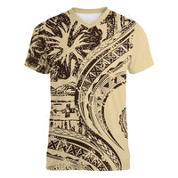 Hawaiian Hibiscus Tribal Vintage Motif Women V-Neck T-Shirt Ver 3