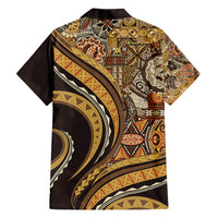 Hawaiian Hibiscus Tribal Vintage Motif Family Matching Puletasi and Hawaiian Shirt Ver 4 LT9 - Polynesian Pride
