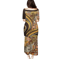 Hawaiian Hibiscus Tribal Vintage Motif Family Matching Puletasi and Hawaiian Shirt Ver 4 LT9 - Polynesian Pride