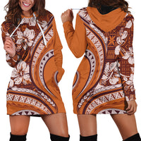 Hawaiian Hibiscus Tribal Vintage Motif Hoodie Dress Ver 5