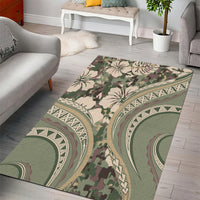 Hawaiian Hibiscus Tribal Vintage Motif Area Rug Ver 6