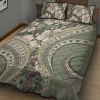 Hawaiian Hibiscus Tribal Vintage Motif Quilt Bed Set Ver 6