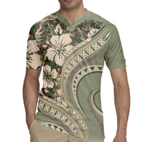 Hawaiian Hibiscus Tribal Vintage Motif Rugby Jersey Ver 6