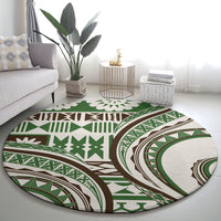 Hawaiian Hibiscus Tribal Vintage Motif Round Carpet Ver 7