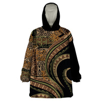 Hawaiian Hibiscus Tribal Vintage Motif Wearable Blanket Hoodie Ver 8