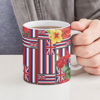 Hawaii Hibiscus Lei Ceramic Mug Hawaiian Flag Motif
