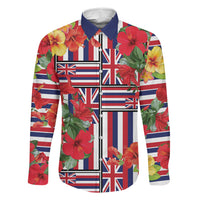 Hawaii Hibiscus Lei Family Matching Puletasi and Hawaiian Shirt Hawaiian Flag Motif LT9 Daughter's Dress Red - Polynesian Pride