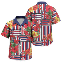 Hawaii Hibiscus Lei Family Matching Summer Maxi Dress and Hawaiian Shirt Hawaiian Flag Motif LT9 Son's Shirt Red - Polynesian Pride