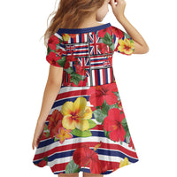 Hawaii Hibiscus Lei Family Matching Tank Maxi Dress and Hawaiian Shirt Hawaiian Flag Motif LT9 - Polynesian Pride
