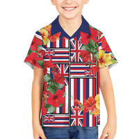 Hawaii Hibiscus Lei Hawaiian Shirt Hawaiian Flag Motif LT9 - Polynesian Pride