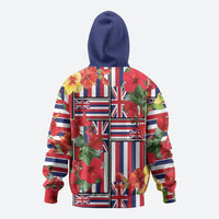 Hawaii Hibiscus Lei Hoodie Hawaiian Flag Motif LT9 - Polynesian Pride