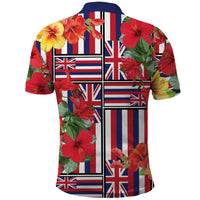 Hawaii Hibiscus Lei Polo Shirt Hawaiian Flag Motif