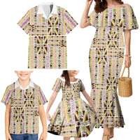 Hawaii Lokelani Pikake Lei Family Matching Mermaid Dress and Hawaiian Shirt Hawaiian Flag Motif LT9 - Polynesian Pride