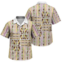 Hawaii Lokelani Pikake Lei Family Matching Puletasi and Hawaiian Shirt Hawaiian Flag Motif LT9 Son's Shirt White - Polynesian Pride