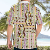 Hawaii Lokelani Pikake Lei Hawaiian Shirt Hawaiian Flag Motif LT9 - Polynesian Pride