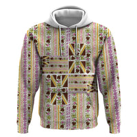 Hawaii Lokelani Pikake Lei Hoodie Hawaiian Flag Motif