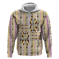 Hawaii Lokelani Pikake Lei Hoodie Hawaiian Flag Motif