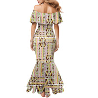 Hawaii Lokelani Pikake Lei Mermaid Dress Hawaiian Flag Motif LT9 - Polynesian Pride
