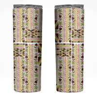 Hawaii Lokelani Pikake Lei Skinny Tumbler Hawaiian Flag Motif